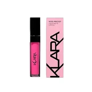Klara Cosmetics Kiss Proof Lipstick 08 Fuchsia Pop Bold Vibrant Pink Liquid Matte Lipstick Long Lasting Full Colour Pigment, 8ml / 0.27 Fl.Oz