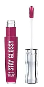 Rimmel Stay Glossy Lip Gloss - Non-Sticky And Lightweight Formula For Lip Color And Shine - 400 Berry Bad, .18oz
