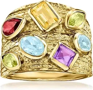 Ross-Simons 2.40 Ct. T.W. Multi-Gemstone Ring In 18kt Gold Over Sterling