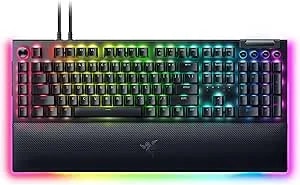 Razer Blackwidow v4 Pro Wired Mechanical Gaming Keyboard: Green Switches Tactile & Clicky - Doubleshot Abs Keycaps - Command Dial - Chroma Rgb - Magnetic Wrist Rest - Snap Tap