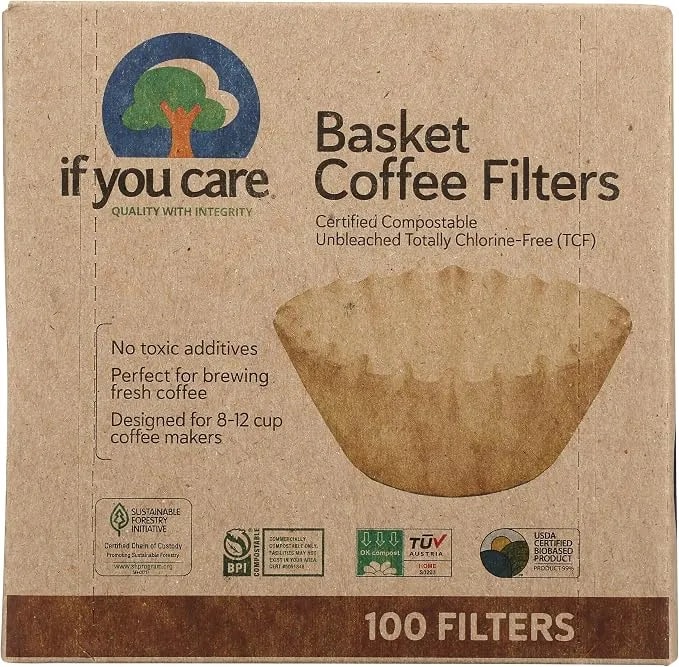 If You Care Coffee Filter Baskets ( 1x100 Ct ), Fits 8-12 Cup Drip Coffee Makers