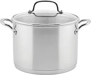 Kitchenaid 71003 3-Ply Base Brushed Stainless Steel Stock Pot/Stockpot With Lid, 8 Quart