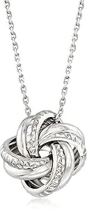 Ross-Simons Italian Sterling Silver Love Knot Pendant Necklace