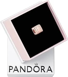 Pandora Sparkling Dice Charm - Compatible Moments - 14k Rose Gold With Clear Cubic Zirconia - Gift For Her - Jewelry For Women With Gift Box