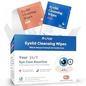 Day & Night Eyelid Wipes For Dry Eyes & Blepharitis Relief - Morning Revitalizing & Evening Soothing Restoration, Dual Use Eyelid & Lash Cleaner For Women And Men, Travel Essentials