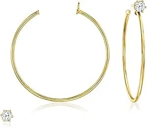 Ross-Simons Italian .50 Ct. T.W. Cz Jewelry Set: Stud Earrings And Hoop Earring Jackets In 18kt Gold Over Sterling