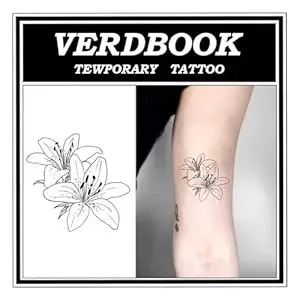 Waterproof Temporary Tattoos: 2-Sheet Tattoo Kit With Realistic Body Stickers, Semi-Permanent Tattoos For Adults Lasting 7-15 Days – Safe For Men & Women, Spotted Lily​