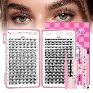 Lash Clusters Kit 640pcs Eyelash Clusters Kit D Curl Wispy Cluster Lashes Kit 30d+40d Lashes Clusters Kit With Bond And Seal Remover Tweezers Brush 9-16mm For Diy Home