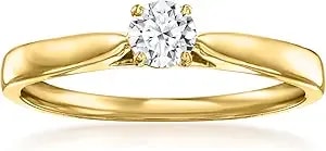 Ross-Simons 0.25 Carat Lab-Grown Diamond Solitaire Ring In 18kt Gold Over Sterling