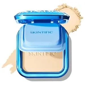 Skintific Ultra Cover Powder Foundation For Oily Skin 01 Vanilla - Full Coverage Matte Finish, One-Swipe Flawless, Oil Control, Long-Lasting Pore-Blurring Pressed Powder For Oily Skin.
