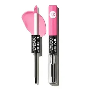 Revlon Liquid Lipstick With Clear Lip Gloss, Colorstay Overtime Lipcolor, Dual Ended With Vitamin E, 080 Keep Blushing, 0.07 Fl Oz