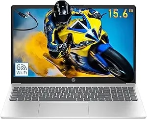 Hp 15.6" Fhd Laptop Pc Computer, Intel n100 Quad-Core Processor, 16gb Ram, 256gb Ssd, Wifi 6, Bluetooth 5.3, Hdmi, Numeric Keypad, Windows 11 Home, Silver, Type-C To Rj-45 Cable