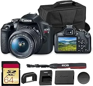 Canon Eos Rebel t7 Dslr Camera - 24.1mp Aps-C Cmos Sensor With Digic 4+ Image Processor - Built-In Wi-Fi & Nfc - Ef Lens Compatible Beginner Photography Camera Kit With Shoulder Bag And 64gb Card