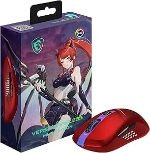 Msi Versa W Mlg Edition Red Gaming Mouse, 26,000 Dpi, 60m+ Clicks Kailh Switchs, Optical Sensor, Ergonomic Ambitextrous Hand Design, Rgb Light