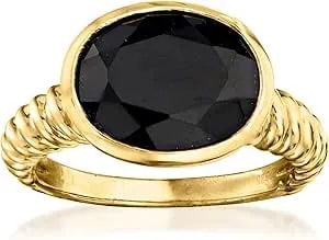 Ross-Simons Black Onyx Ring In 18kt Gold Over Sterling