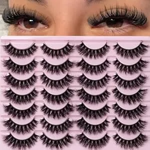 Fluffy Mink Lashes 8d Cat Eye Lashes Short Stirps Lash Volume False Eyelashes 14 Pairs D Curl Dramatic Soft Eyelash That Look Like Extensions