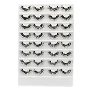 16 Pairs False Eyelashes Natural Wispy Fluffy Dramatic Volume Fake Lashes Extension Handmade Cruelty-Free Eyelash (d035)