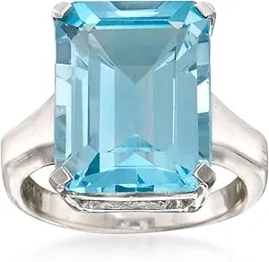 Ross-Simons 14.00 Carat Sky Blue Topaz Ring In Sterling Silver
