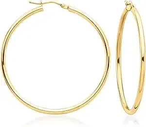 Ross-Simons Italian 2mm 10kt Yellow Gold Hoop Earrings