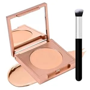 Under Eye Brightener With Brush, Colored Clay Cc Undereye Corrector For Dark Circles, Conceal Brighten Hydrating Under Eye Skin, Skin Concealer Color Correcting For Women(Natural)