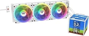 Thermaltake Minecube 360 Ultra Cpu Liquid Cooler; Intel/Amd Compatible; 3x120mm 500~2000rpm Swafan Ex Argb;Magforce 2.0. 4x 3.95 Tft Lcd Screens; Swappable Fan Blades; Snow; Cl-w482-pl12sw-A