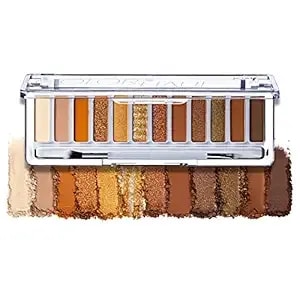 Joah Color Haul Eyeshadow Palette, Travel Size Eye Makeup Kit, Matte & Shimmer Eyeshadow, Korean Makeup, 12 Highly Pigmented, Super Bendable Gold & Bronze Colors, Includes Brush, Get Rich Quick
