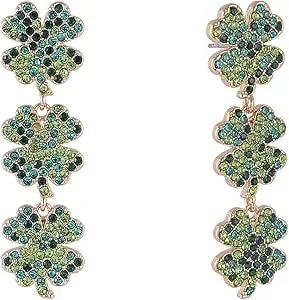 Hallmark St. Patrick'S Day Four Leaf Clover Linear Earrings