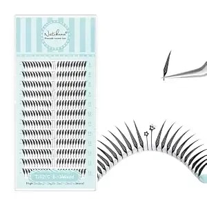 Premade Anime Flying Spire Lash Extensions Feather Shape Manga Individual Lashes Soft Volume Black Spikes Fans Eyelashes For Salon Use(0.07 C,8-13mm)