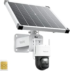 Reolink Smart Cellular Battery/Solar Security Camera Outdoor, 2k Hd, Aov Camera & 24/7 Recording, Long Battery Life, Colorx, Smart Detection, 512gb Local Storage, Trackmix Lte Plus 2+Solar Panel Plus