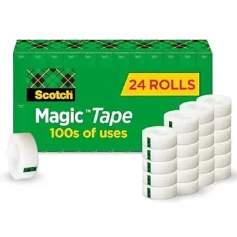 Scotch Magic Tape, Invisible, Home Office Supplies And Back To School Supplies For College And Classrooms, 24 Rolls