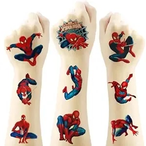20pcs Spiderman Temporary Tattoos For Teen, Cool Birthday Party Favors, Cute Cartoon Decoration Sticker Gifts For Adult Home Activity Class Prizes Carnival Christmas Rewards