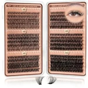 Higu Clace Lash Clusters 600pcs 30d+40d+50d+60d+80d+100d Eyelash Clusters 6 Styles Mixed 10-18mm, Wispy Cluster Eyelash Extensions, Easy To Use, Can Diy At Home