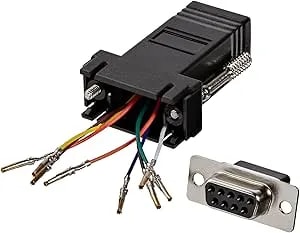 Startech.Com DB9 To RJ45 Modular Adapter - F/F - Serial Adapter - DB-9 (F) To RJ-45 (F) - GC98FF, Black
