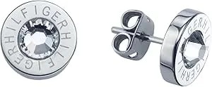 Tommy Hilfiger Women'S Jewelry - Stainless Steel With Sparkle Crystals Stud Earrings, Push In Closure - Dress It Up, Or Down - Everyday Style - Gift For Her