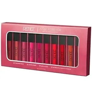 Renee Matte Liquid Lipstick, Pack Of 10 - Transfer-Proof, Smudge-Proof, Vitamin E Infused, Jojoba Oil Infused