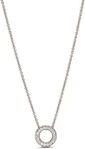 Pandora Logo Pavé Circle, Clear Cz