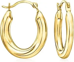 Ross-Simons 14kt Yellow Gold Small Oval Hoop Earrings