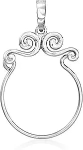 Ross-Simons Sterling Silver Scrolled Charm Holder Pendant