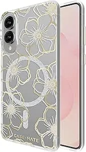 Case-Mate Samsung Galaxy S25 Edge Case [Magnetic And Wireless Charging] - Sparkly Floral Phone Cover With 12ft Drop Protection - Premium Phone Cover For Samsung Galaxy S25 Edge - Floral Gems