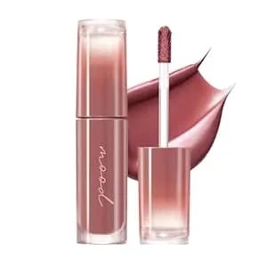 Peripera Ink Mood Glowy Tint - Lip-Plumping, Naturally Moisturizing, Lightweight, Glow-Boosting, Long-Lasting, Comfortable, Non-Sticky, Mask Friendly, No White Film (033 Rosy Wish)