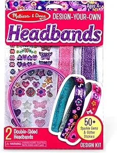 Melissa & Doug Design-Your-Own Headbands Jewelry-Making Kit With 50+ Stickers