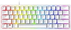 Razer Huntsman Mini (Purple Switch) - Compact 60% Gaming Keyboard (Clicking Optical Switches, Doubleshot Pbt Keycaps, Removable Usb-C Cable) Qwerty Us Layout - Mercury White