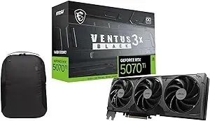Msi Ventus Geforce Rtx 5070 Ti 16gb gddr7 Pci Express 5.0 Graphics Card Rtx 5070 Ti 16g Ventus 3x Oc Black Bundle With Backpack Alienware