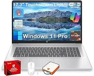 Hp 17 Touchscreen Laptop Computer, 17.3" Hd+ Antiglare Display, Backlit Keyboard, win11 Pro, Amd Ryzen 5 7430u, For Business & Student, Fast Charge, Ai Copilot, W/Accessories, 16gb Ram,512gb Ssd