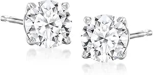 Ross-Simons 1.00 Ct. T.W. Lab-Grown Diamond Stud Earrings In Sterling Silver