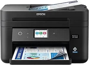 Epson Workforce WF-2960 Wireless All-In-One Printer With Scan, Copy, Fax, Auto Document Feeder, Automatic 2-Sided Printing, 2.4" Touchscreen Display, 150-Sheet Paper Tray And Ethernet,Black