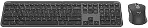 Logitech Signature mk955 Slim Combo Of Keyboard And Large Mouse With Logi Options Plus App (Black)