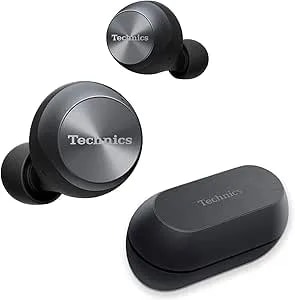 Technics True Wireless Earbuds, Bluetooth Earbuds, Dual Hybrid Technology, Hi-Fi Sound, Compact Design, Alexa Compatible, (Eah-az70w-K), Black
