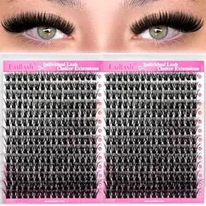 Fadlash Lash Clusters Volume Cluster Lashes 100d 12-18mm Wispy Cluster Eyelash Extensions D Curl Diy Lash Extensions At Home (100d-3d-12-18)