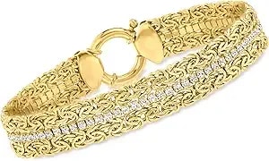 Ross-Simons 3.00 Ct. T.W. Cz Byzantine Bracelet In 18kt Gold Over Sterling